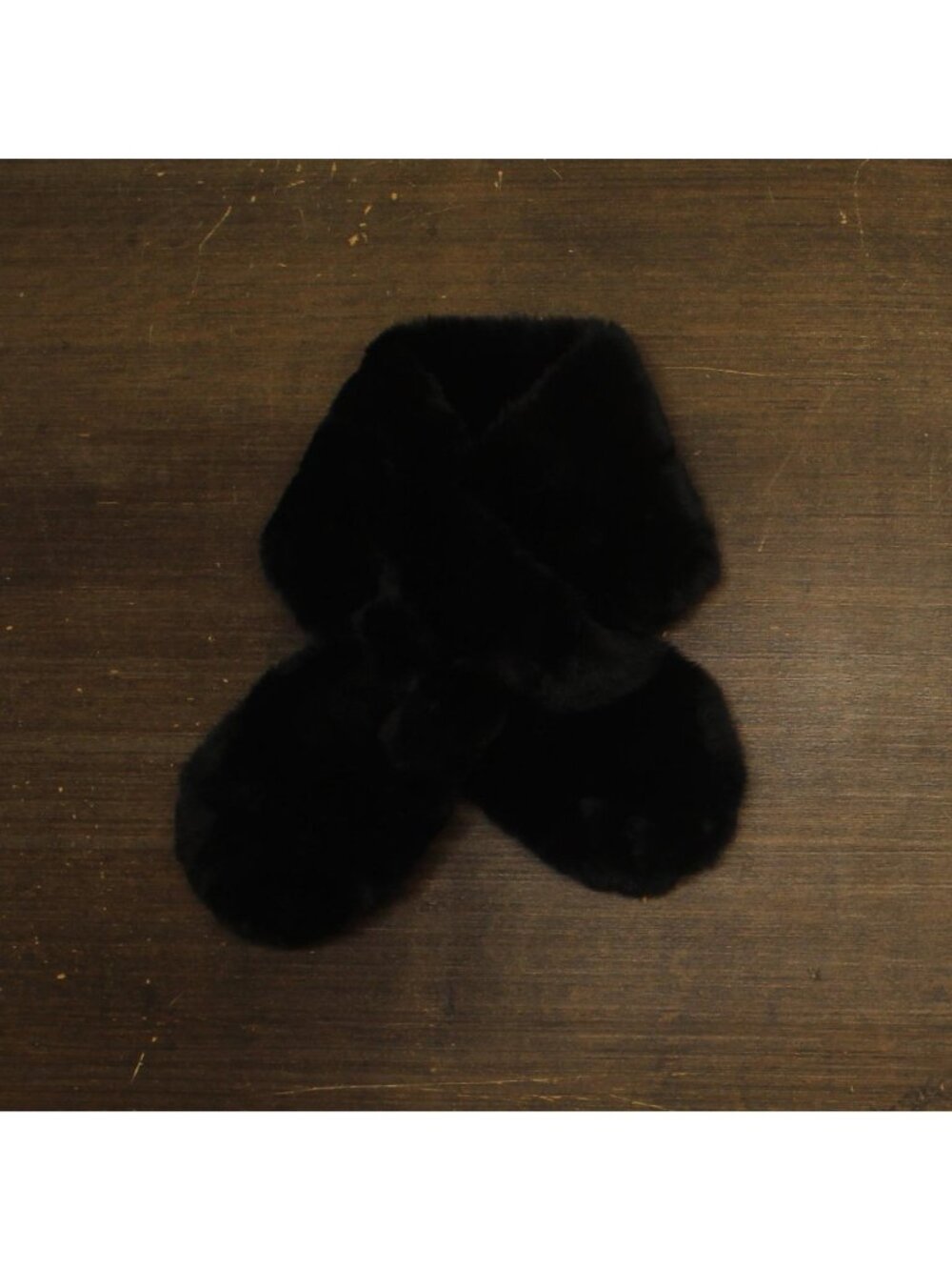 NWT Inc International Concepts Womens Faux Fur Pull-Through Scarf Stole Black